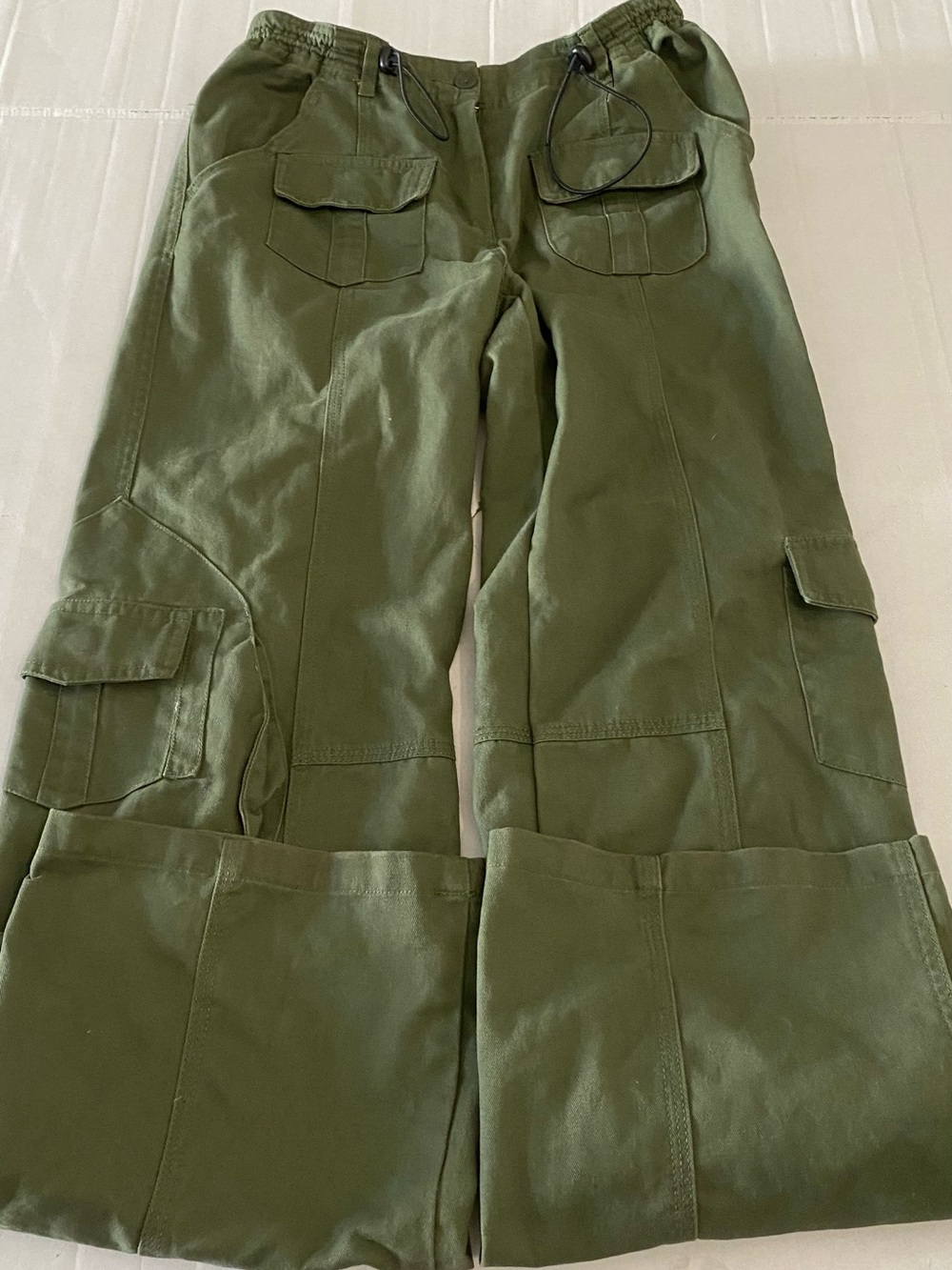 Brady Melville Women’s Olive Green Cargo Pants Wide Leg Small Y2K